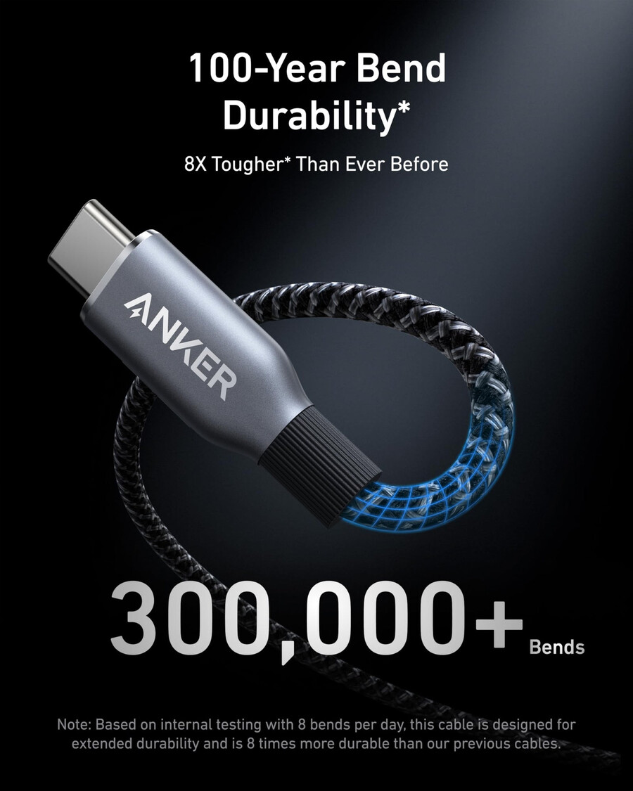 anker prime charging station 8-in-1 240w e anker prime usb-c to usb-c cable 240w upcycled-braided