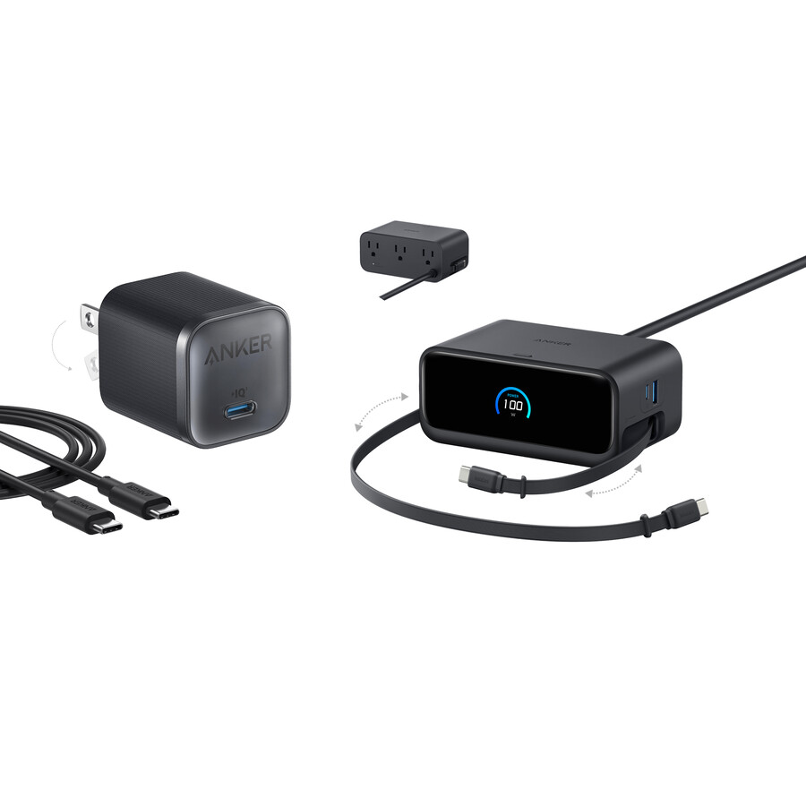 anker nano charging station 7-in-1 100w e anker nano charger 45w with cable