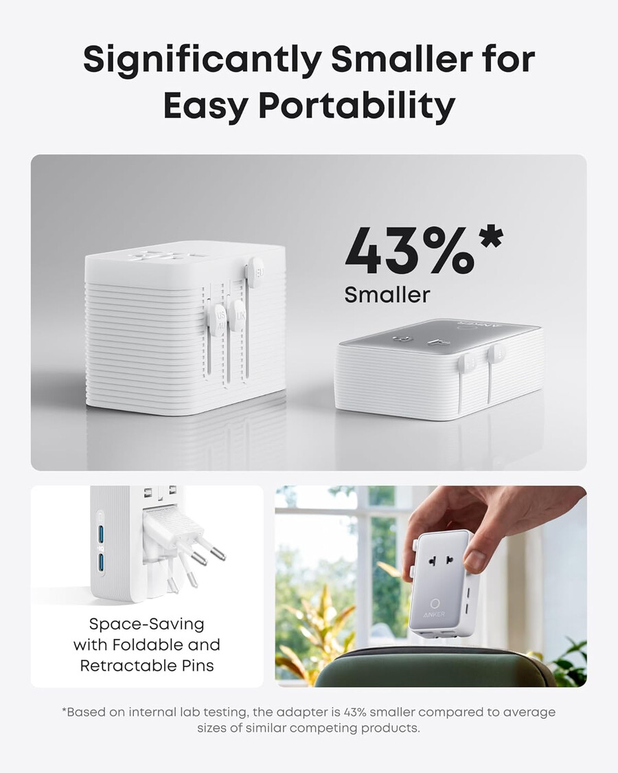 anker nano travel adapter 5-in-1 20w 2-pack