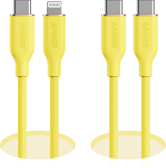 anker 643 usb-c para usb-c cable flow silicone 240w 2-pack midnight black