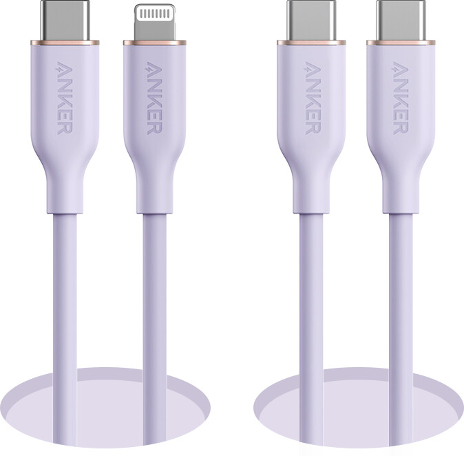 anker 641 usb-c para lightning cable flow silicone