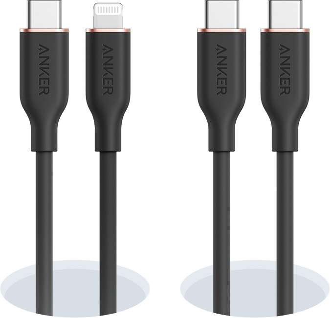 anker 641 usb-c para lightning cable flow silicone