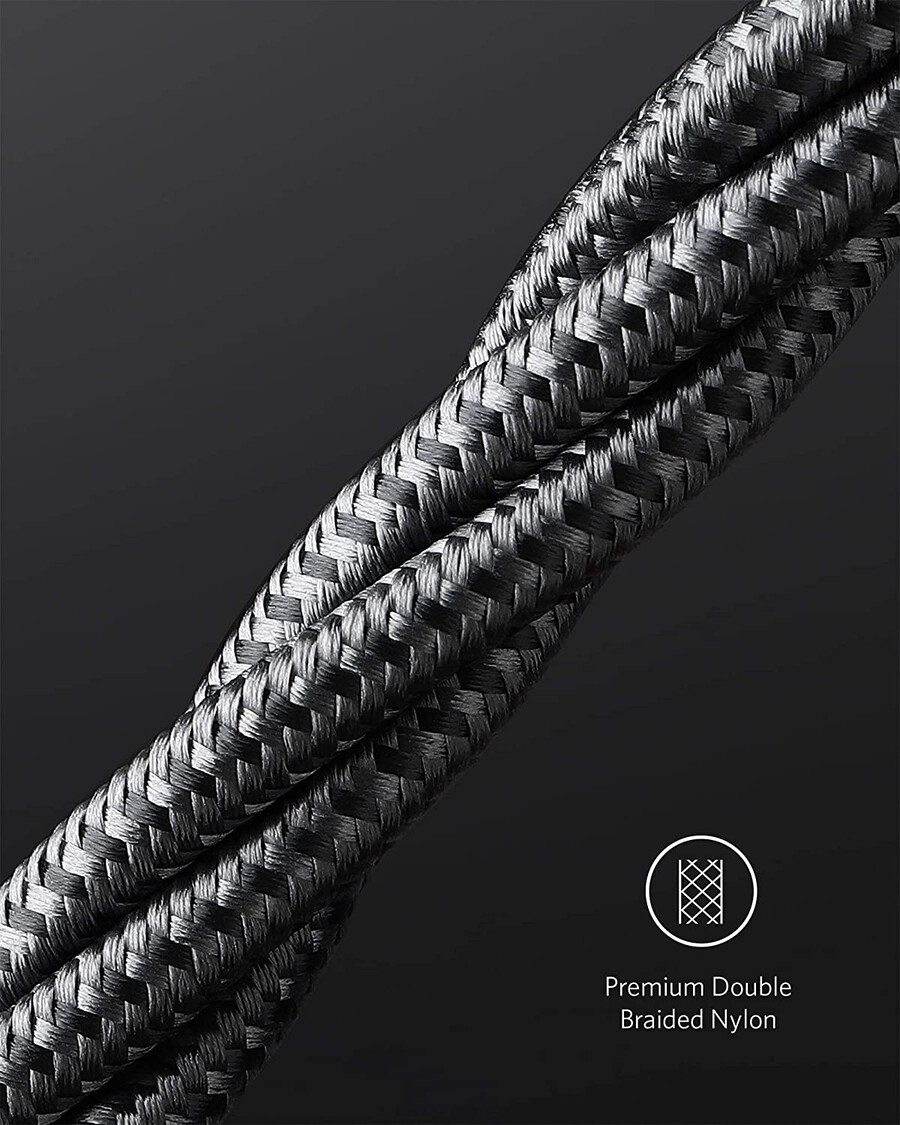 new nylon usb-c to usb-c 100w cable 10 ft 2-pack