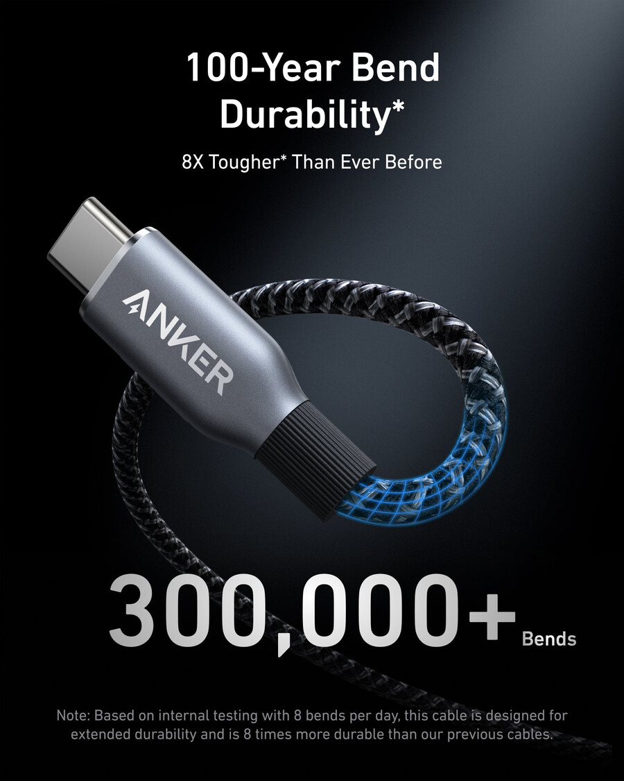 anker prime usb-c to usb-c cable 240w upcycled-braided 2-pack