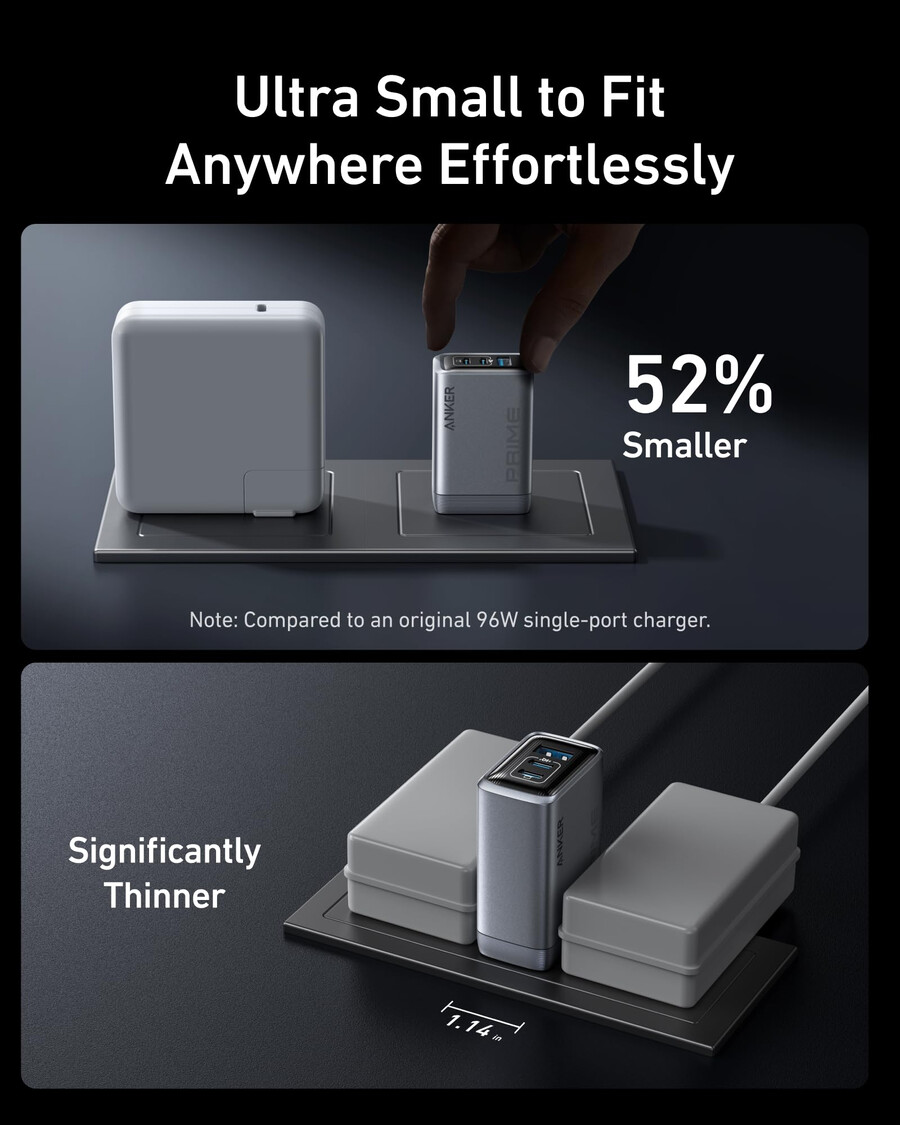 anker prime charger 100w 3 ports gan e anker prime usb-c to usb-c cable 240w upcycled-braided