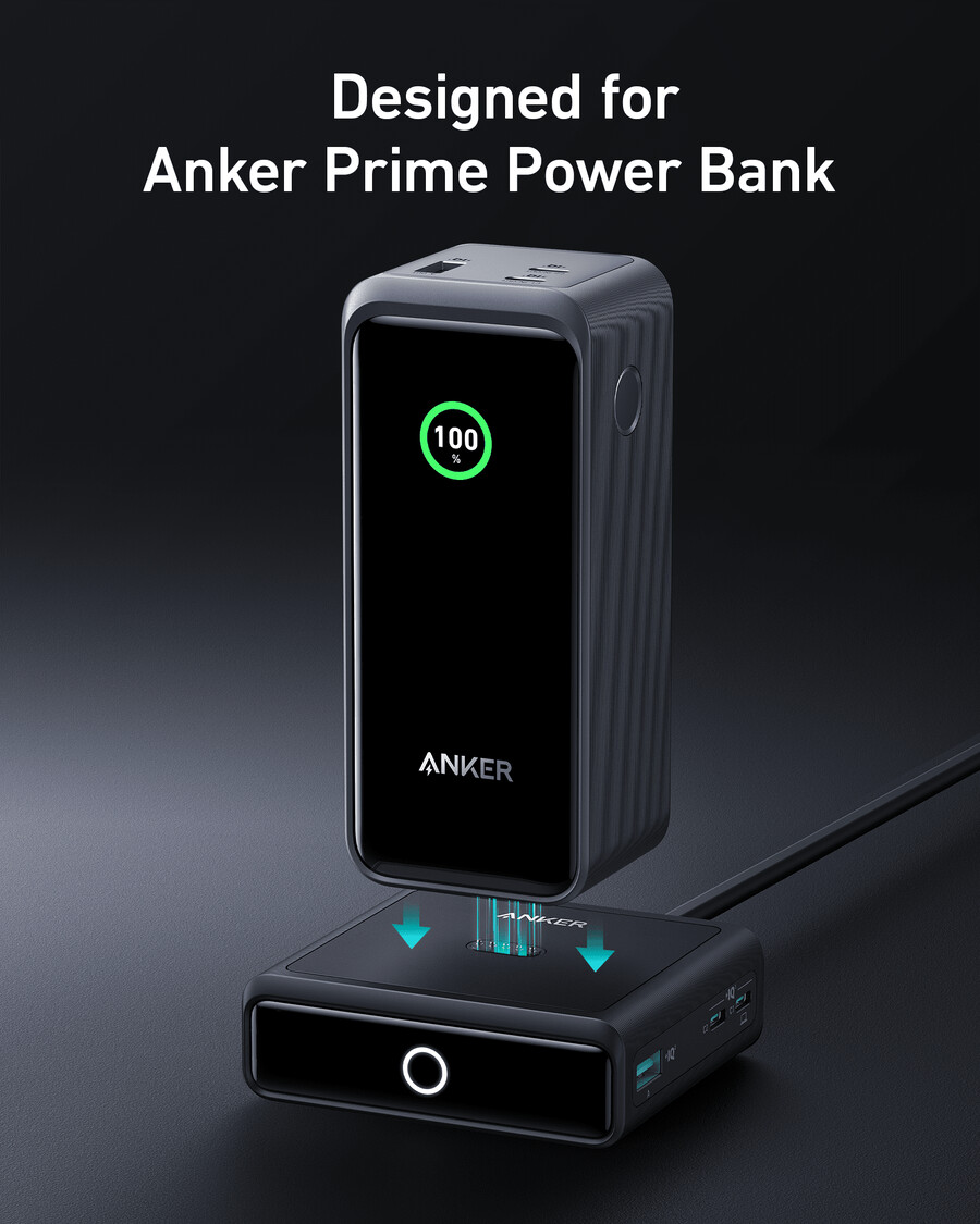 anker 100w charging base para anker prime power bank