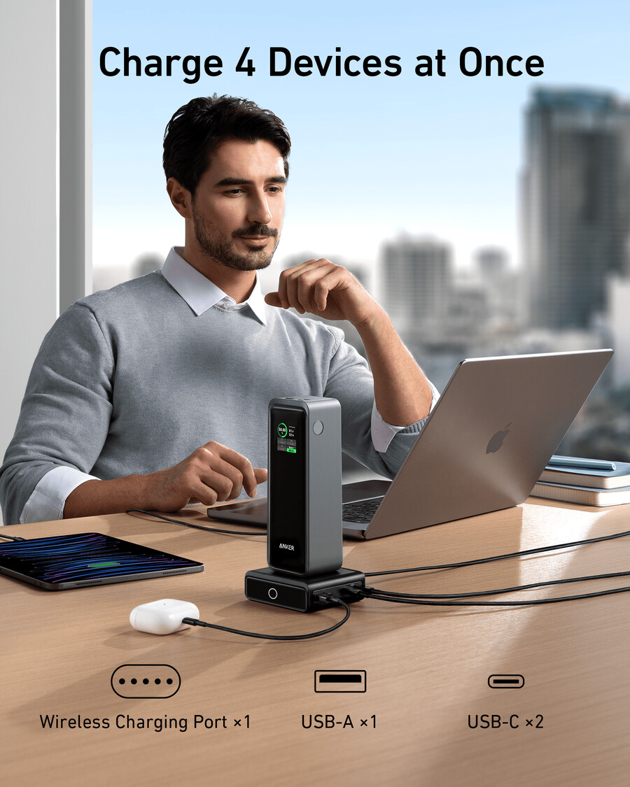 anker 100w charging base para anker prime power bank